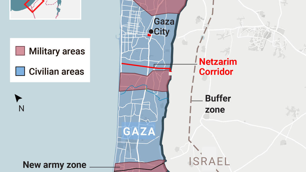 דיווח רצועת עזה ביתור חלוקה שלושה חלקים