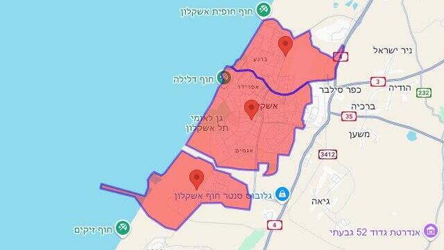 צבע אדום באשקלון והאזור
