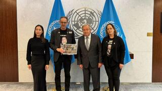 אורנה ורונן נאוטרה, הוריו של החטוף עומר נאוטרה, נפגשו עם מזכ”ל האו״ם, אנטוניו גוטרש