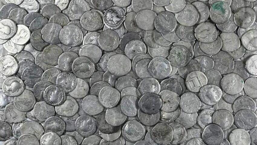 The production of silver coins caused significant environmental pollution. A hoard of Roman silver coins, discovered in Poland in the 18th century