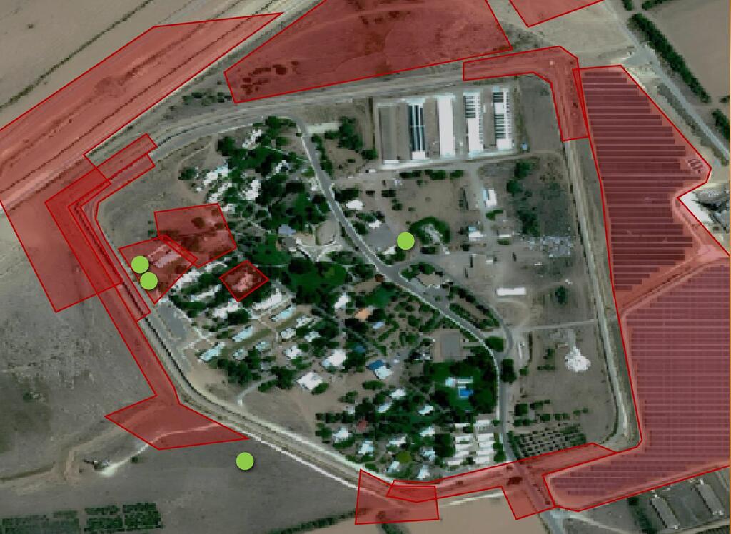 מפת הקרב שהתרחש בקיבוץ כרם שלום