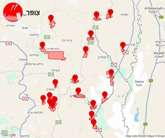 אזעקות בבקעה ובשומרון