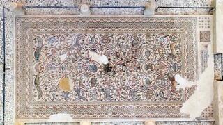 The impressive mosaic following conservation work