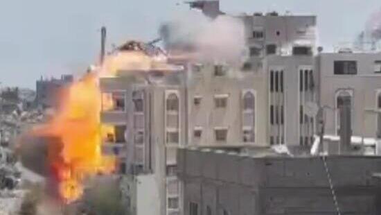 מבנה מגורים שהותקף אווירית באזור א-ספטאווי, רצועת עזה