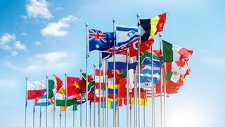 דגל ישראל לצד דגלי מדינות נוספים זירה בינלאומית אילוס