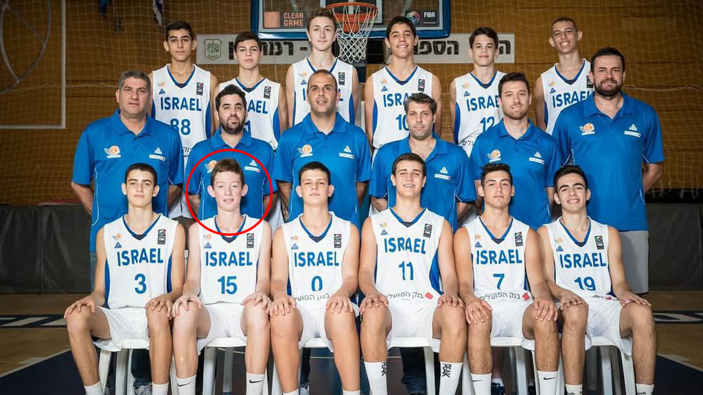 סמ"ר יואב רוור ז"ל עם נבחרת ישראל לנוער בכדורסל