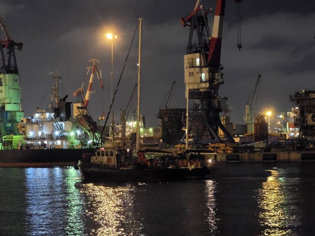 The Madleen at Ashdod Port after it was stopped on its way to Gaza ספינת "מדלן" בנמל אשדוד
