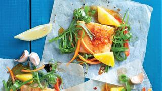 סלמון מזוגג באננס