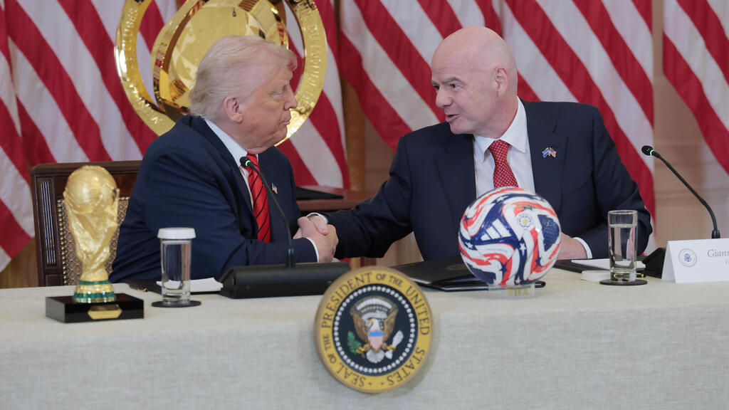 U.S. President Donald Trump and FIFA President Gianni Infantino
(Photo: Anna Moneymaker/Getty Images) שנה למונדיאל. הנשיא טראמפ ונשיא פיפ"א אינפנטינו