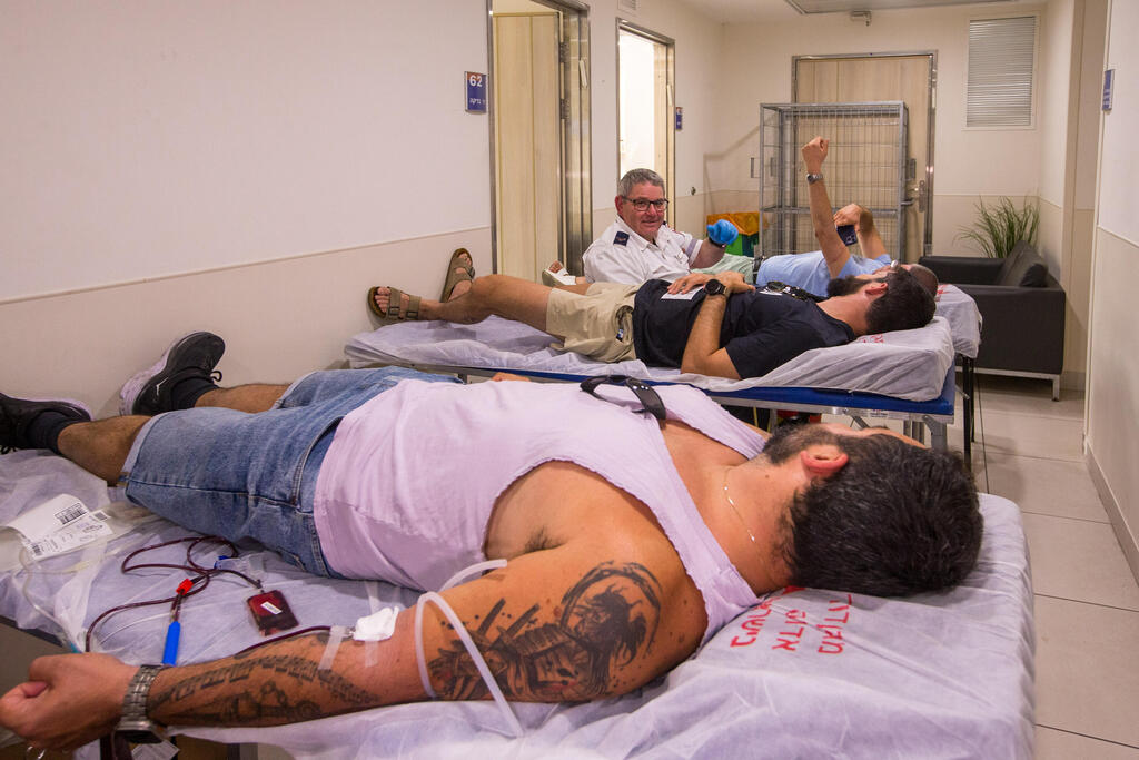 Blood donation at Ichilov Hospital Tel Aviv Sourasky Medical Center, June 13, 2025 (Photo: Ido Erez) התרמת דם בבית החולים איכילוב
