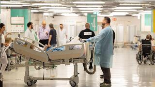 Tel Aviv Sourasky Medical Center prepares for a possible Iranian retaliatory strike against Israel, on June 13, 2025  