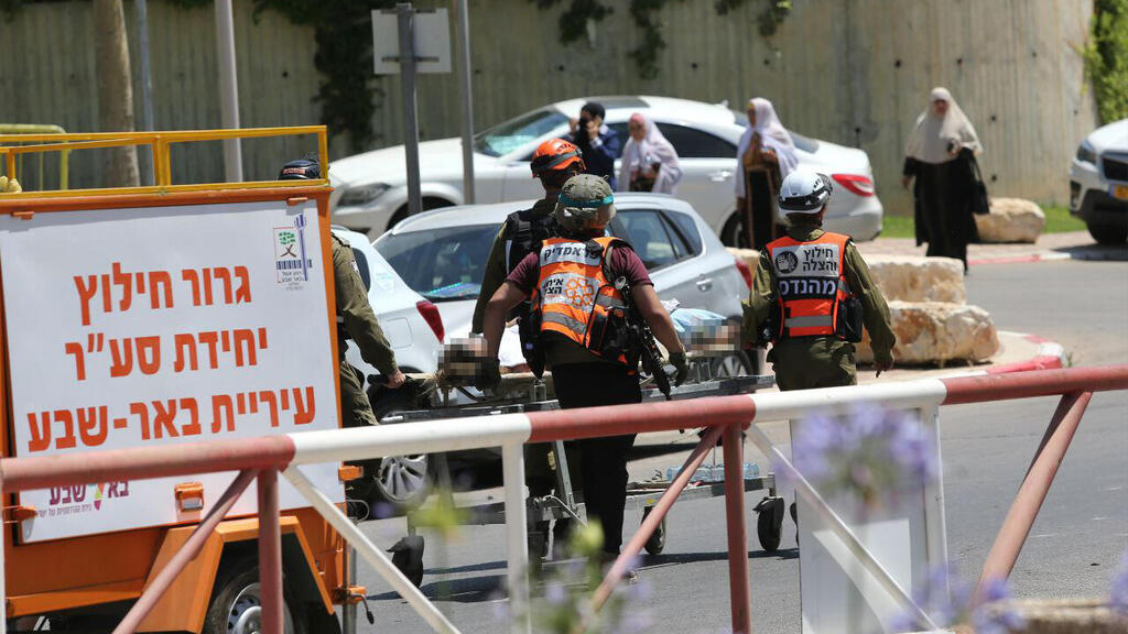 זירת הפגיעה בסורוקה בבאר שבע