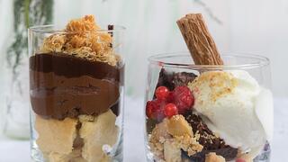 כוסות קינוח אישיות עם עוגיות חמאה־וניל