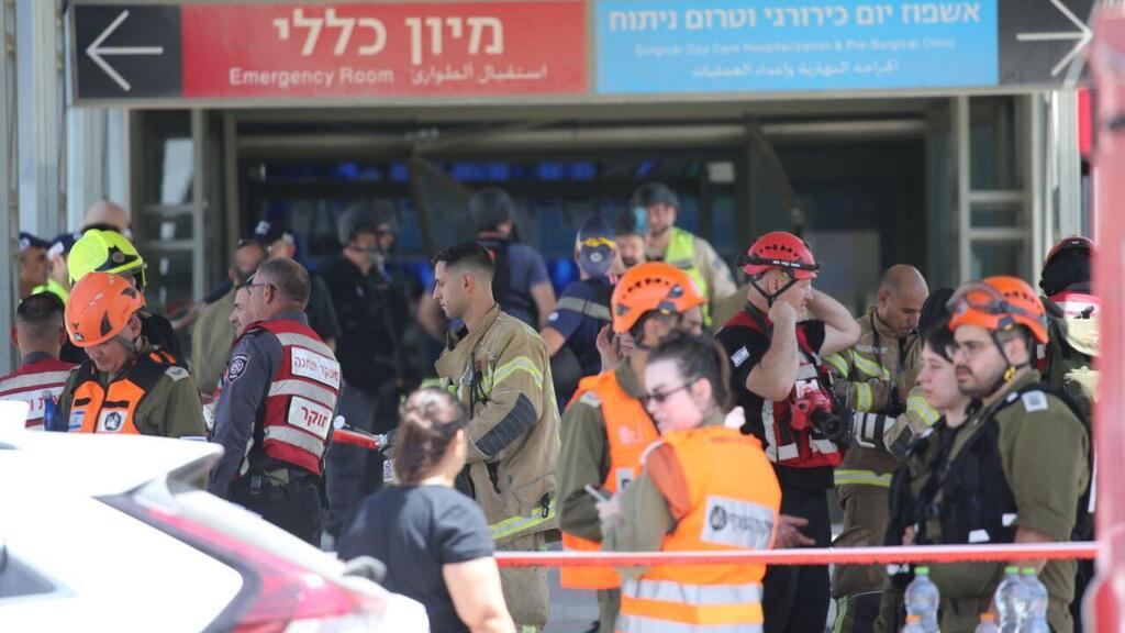 זירת הפגיעה בסורוקה בבאר שבע