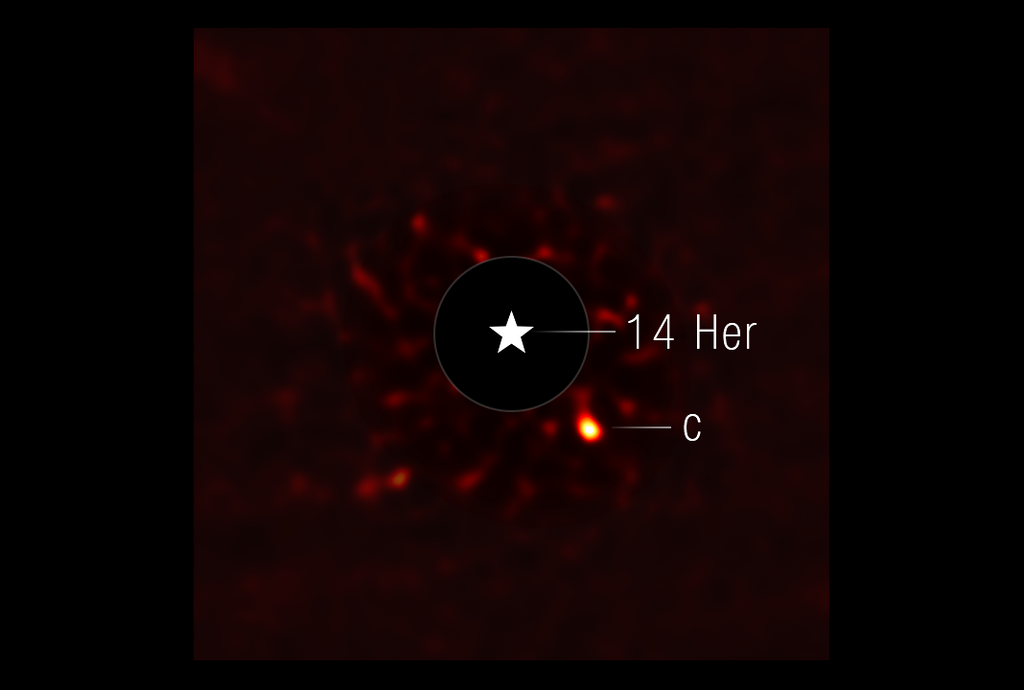 A new frontier in exoplanet research, owing to the ability to observe relatively cold planets. Planet 14 Herculis c as captured by the James Webb Space Telescope (Photo: NASA, ESA, CSA, STScI, William Balmer (JHU), Daniella Bardalez Gagliuffi (Amherst College)) A new frontier in exoplanet research, owing to the ability to observe relatively cold planets. Planet 14 Herculis c as captured by the James Webb Space Telescope
