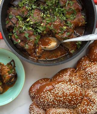 חצילים מגולגלים עם בשר