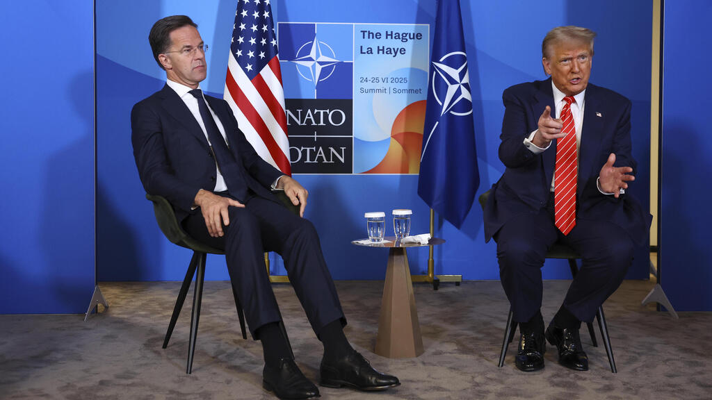 US President Donald Trump at the NATO summit (Photo: Piroschka Van De Wouw/Pool/Reuters) נשיא ארה"ב דונלד טראמפ בפסגת נאט"ו