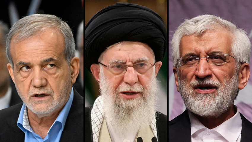  סעיד ג'לילי,  עלי חמינאי , מסעוד פזשכיאן 