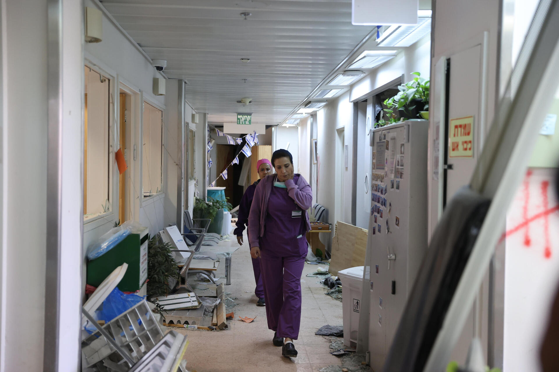 בית חולים סורוקה אחרי פגיעת הטיל 