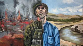 "Between Holiness and the Mundane," a painting by Marc Provisor 