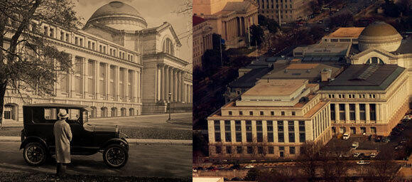 Over a Century of bringing science to the public. The museum in an aerial photo and a 1926 illustration (Photo: Amanda, Library of Congress, Wikipedia) Over a Century of bringing science to the public. The museum in an aerial photo and a 1926 illustration
