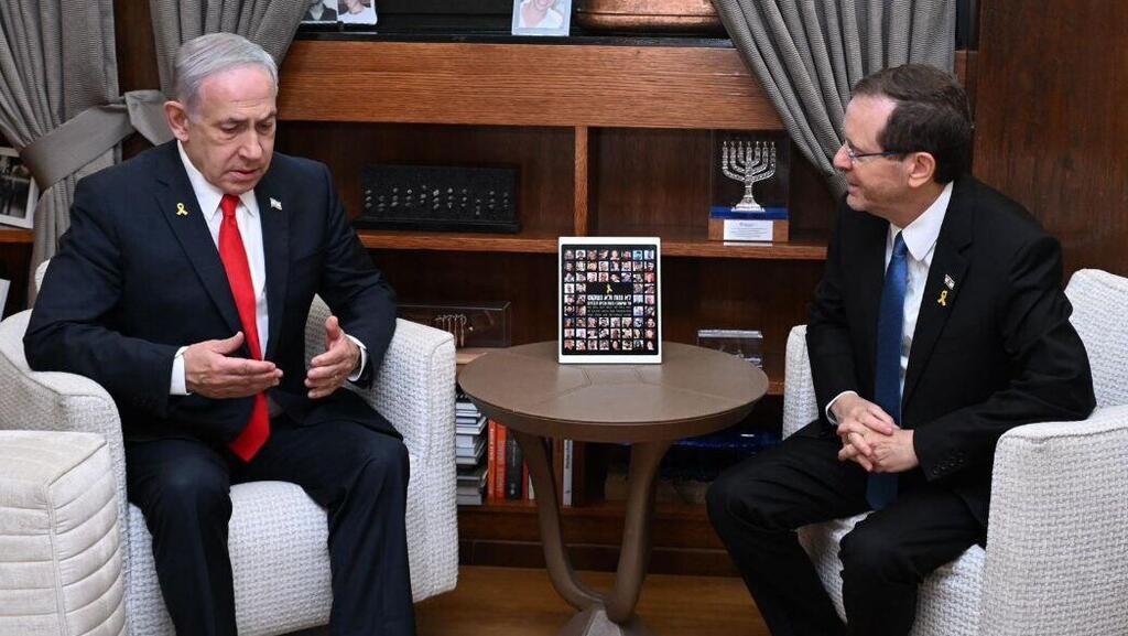 Биньямин Нетаниягу и Ицхак Герцог (Фото: Хаим Цах, ЛААМ, архив) נשיא המדינה נפגש עם ראש הממשלה לפני המראתו לוושינגטון