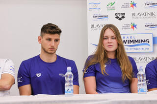 מסיבת עיתונאים איגוד השחייה אנסטסיה גורבנקו מירון חירותי