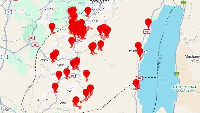 מפת התרעות שיגור מתימן 