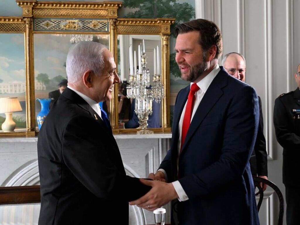 ראש הממשלה בנימין נתניהו בפגישה עם סגן נשיא ארה״ב ג׳יי. די. ואנס בוושינגטון