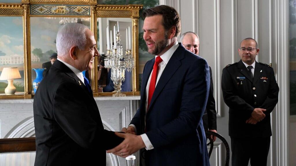 ראש הממשלה בנימין נתניהו בפגישה עם סגן נשיא ארה״ב ג׳יי. די. ואנס בוושינגטון