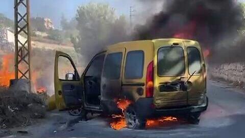 הרכב שבו חוסל עלי חיידר בדיר כיפא בדרום לבנון