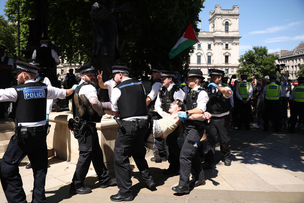 A protester is arrested as people take part in a protest against Palestine Action's proscription as a terrorist organisation at Parliament Square on July 12, 2025 in London, England. (Photo: Dan Kitwood/Getty Images) A protester is arrested as people take part in a protest against Palestine Action's proscription as a terrorist organisation at Parliament Square on July 12, 2025 in London, England.
