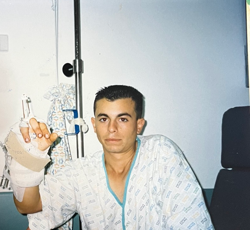 Asaf Ventura during his recovery in hospital after being severely wounded by an explosive device in Jenin while serving in the IDF (Photo: Courtesy) Asaf Ventura during his recovery in hospital after being severely wounded by an explosive device in Jenin while serving in the IDF