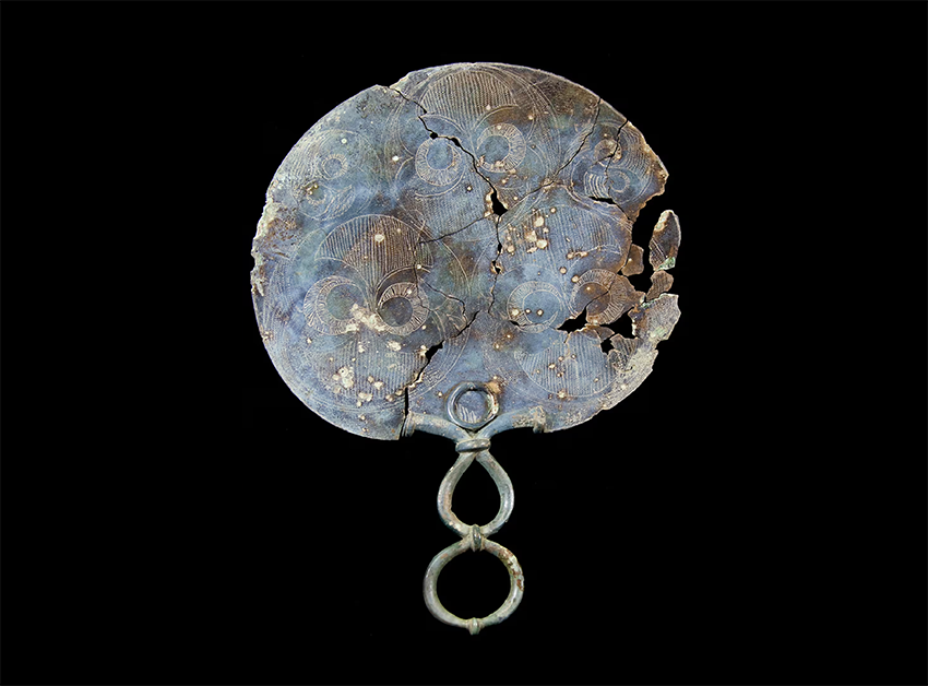 The study’s findings suggest that women were central to preserving local traditions and culture. A decorated bronze mirror uncovered at the excavation site (Photo: Chris Moody/Bournemouth University) The study’s findings suggest that women were central to preserving local traditions and culture. A decorated bronze mirror uncovered at the excavation site