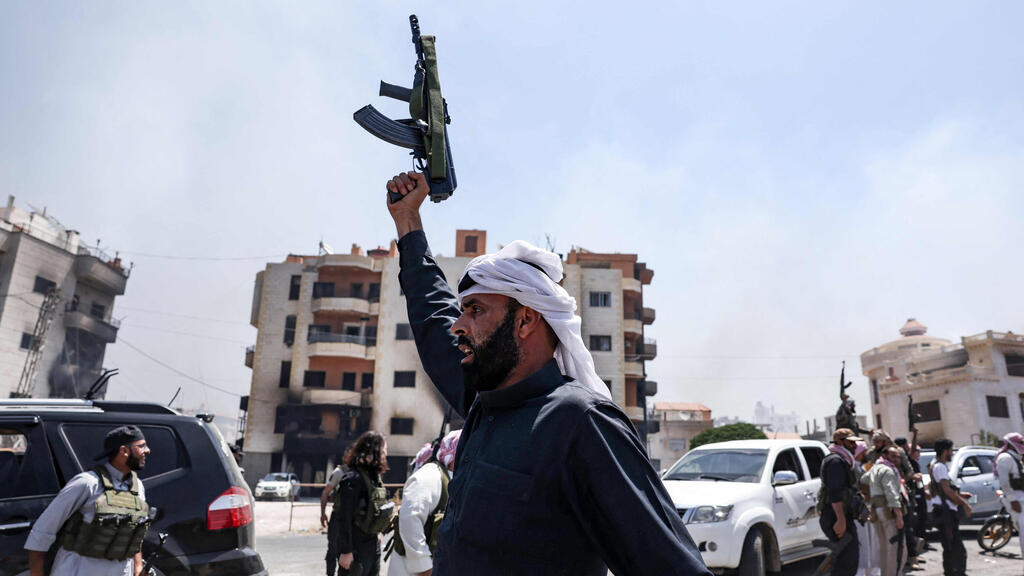 לוחמים בדואים ב א-סווידא סווידא מעוז הדרוזים דרוזים ב סוריה