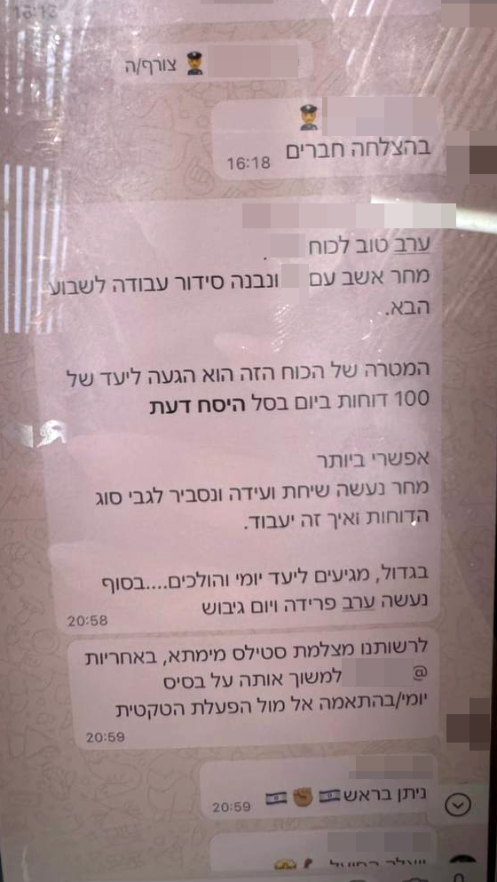 התכתבויות משטרת אילת על מכסת דו"חות תנועה