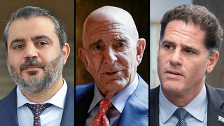 Syrian Foreign Minister Asaad al-Shaibani, U.S. Special Envoy to Syria Tom Barrack, Strategic Affairs Minister Ron Dermer 