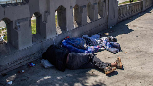 הומלס הומלסים דייר רחוב ב לוס אנג'לס ארה"ב 