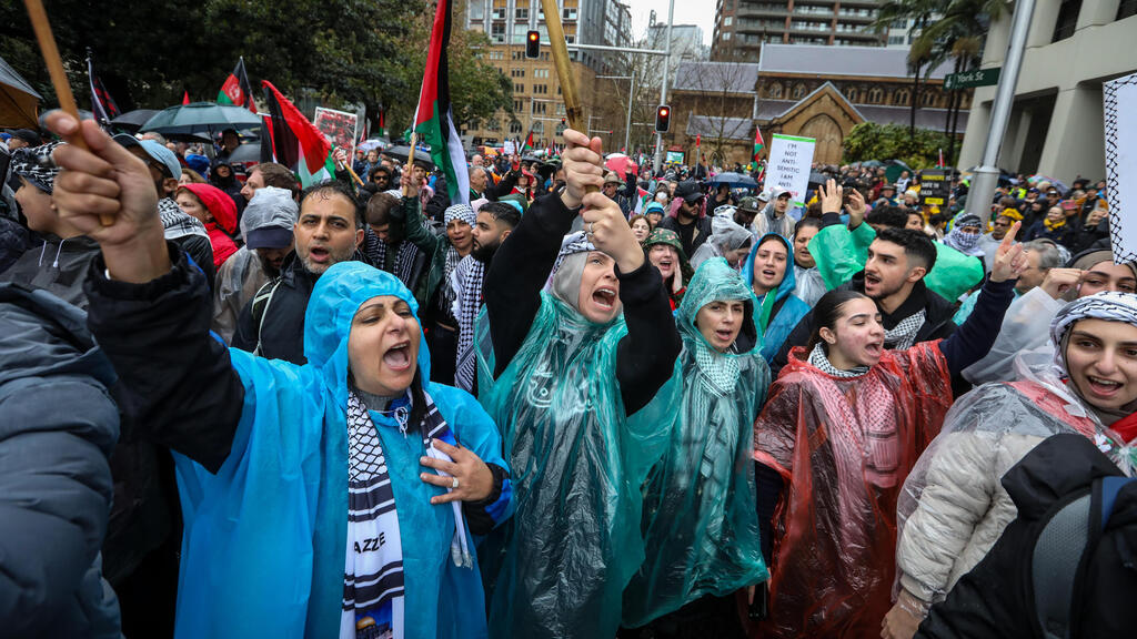 אוסטרליה סידני הפגנת ענק נגד ישראל פרו פלסטינים