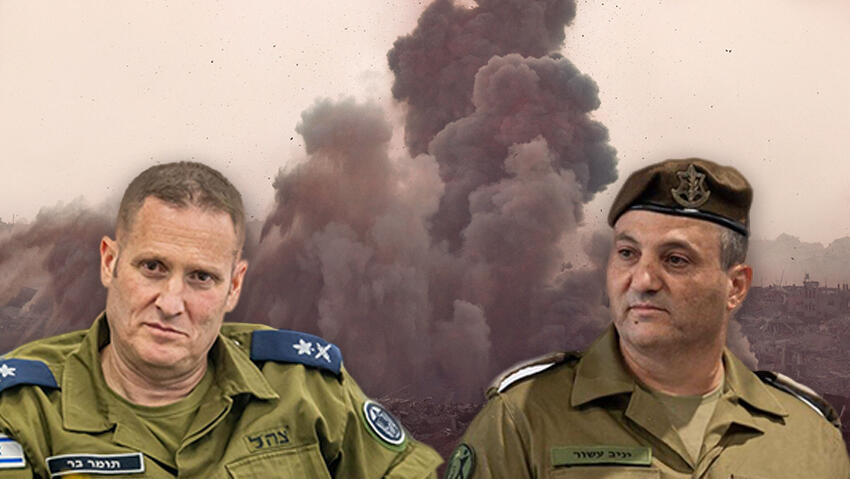 The generals: Tomer Bar, Yaniv Assor (Photos: Amir Cohen/Reuters, IDF Spokesperson's Unit) יניב עשור תומר בר