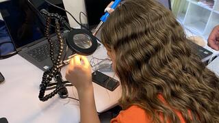 A participant in the annual Hack.Her.It competition hosted by the Schreiber LevTech Entrepreneurship Center at the Jerusalem College of Technology 
