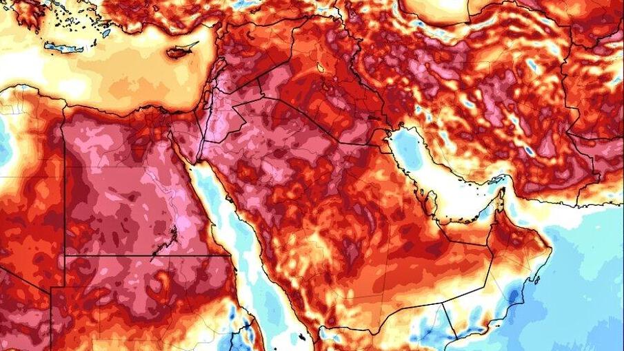 מפת גל החום בשלישי וברביעי