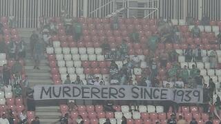 השלט של אוהדי מכבי חיפה נגד ראקוב