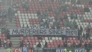 השלט של אוהדי מכבי חיפה נגד ראקוב