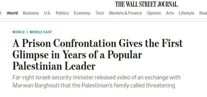 כותרות העולם על ביקור בן גביר בתא של ברגותי