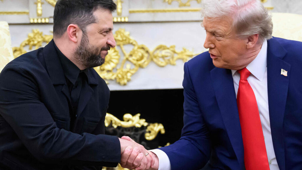 נשיא אוקראינה זלנסקי עם נשיא ארה"ב טראמפ הבית הלבן