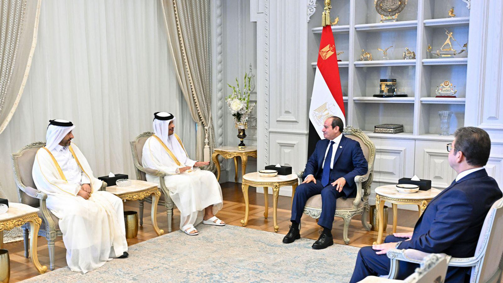 Встреча президента Египта с премьером Катара עבד אל-פתאח א-סיסי יחד עם מוחמד בן עבד א-רחמן אל ת'אני