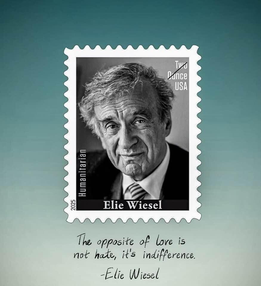 The stamp (Photo: USPS) הבול המנציח את אלי ויזל
