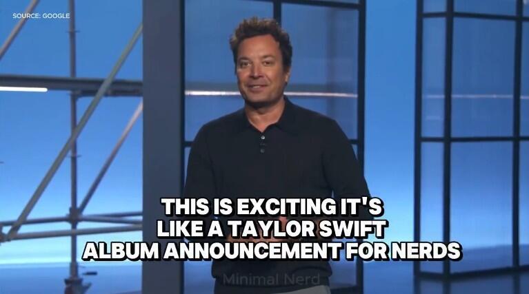 Jimmy Fallon at the Pixel event (Photo: Social media) ג'ימי פאלון באירוע השקת הפיקסל 10 של גוגל