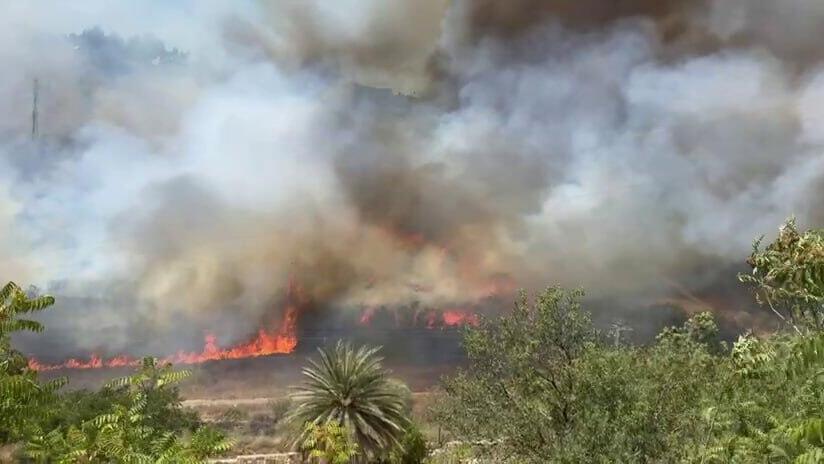 שריפה בכביש 1